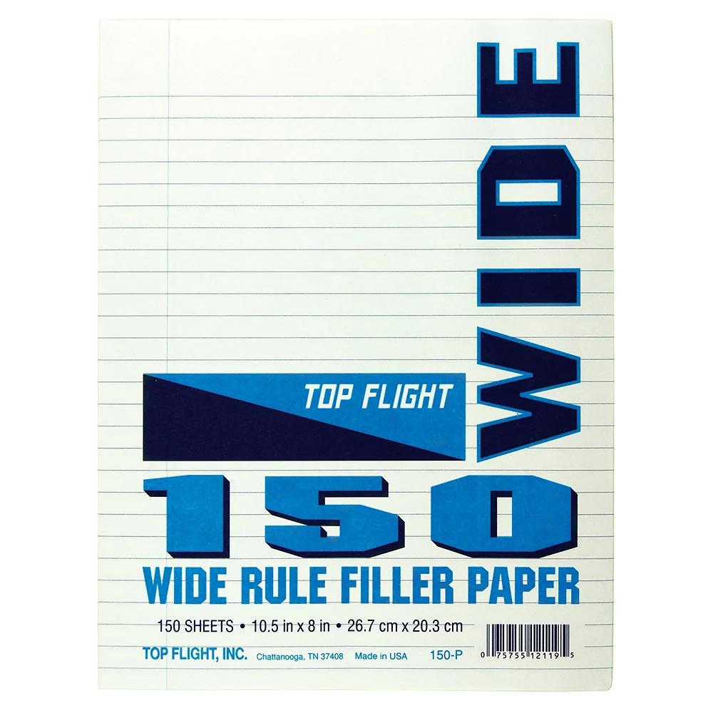 8 x 10.5 Looseleaf Paper Pack - Wide Rule - 150 sheets per pack