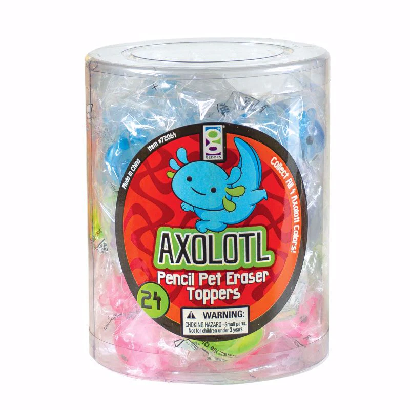 Axolotl Eraser Pencil Toppers - 24 per tub - Image 3