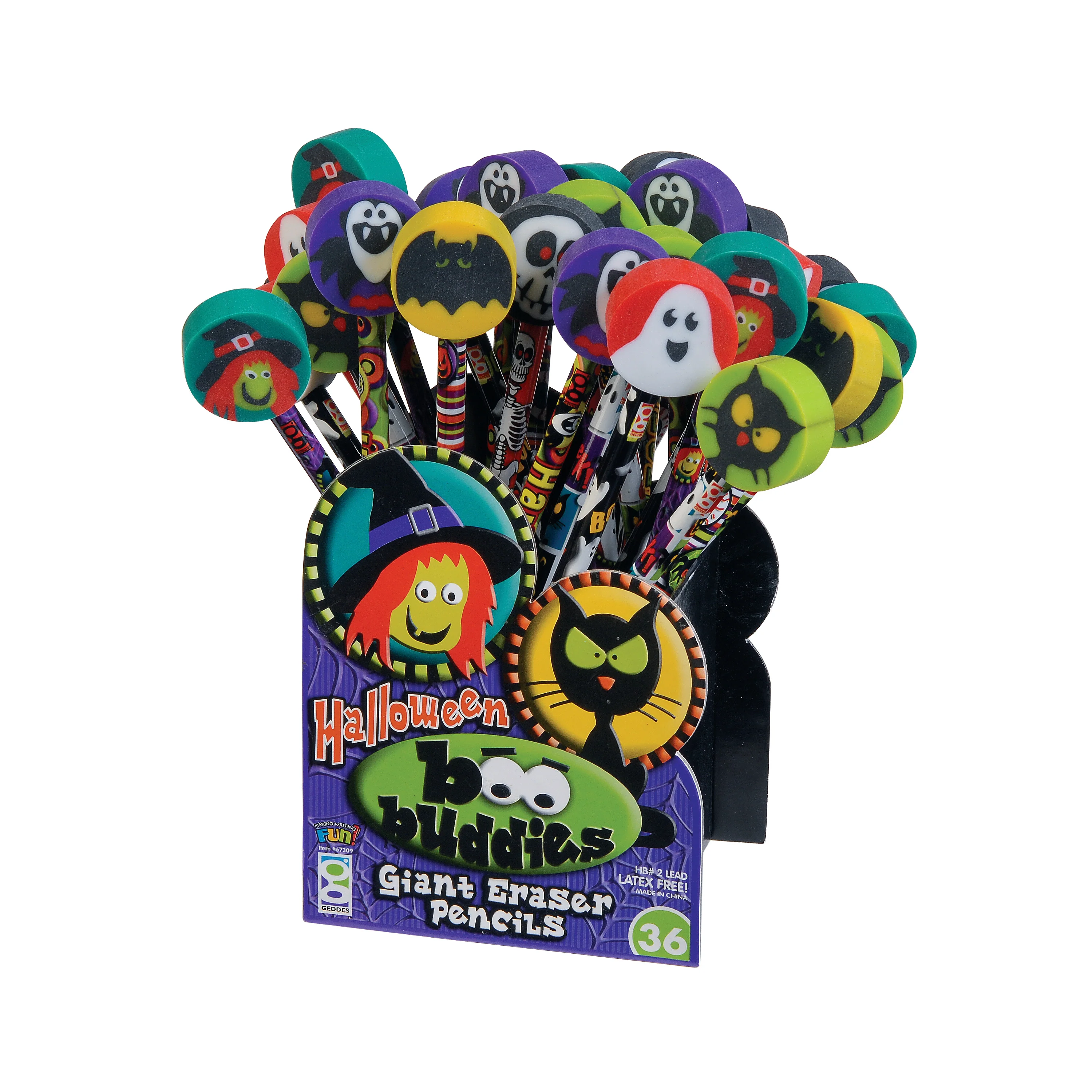 Boo Buddies Pencils With Giant Erasers - Image 3