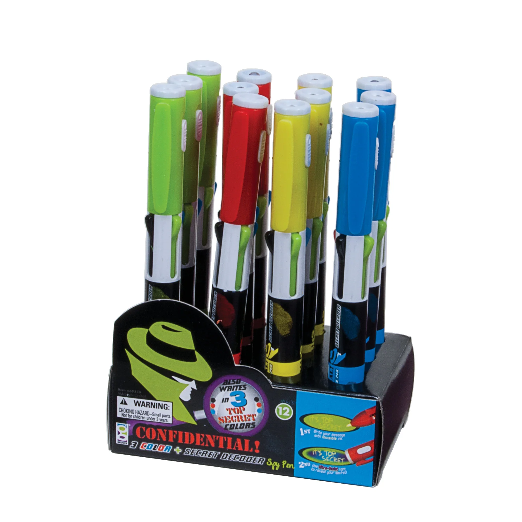 Confidential 3 Color Spy Pens - 12 per display - Image 3