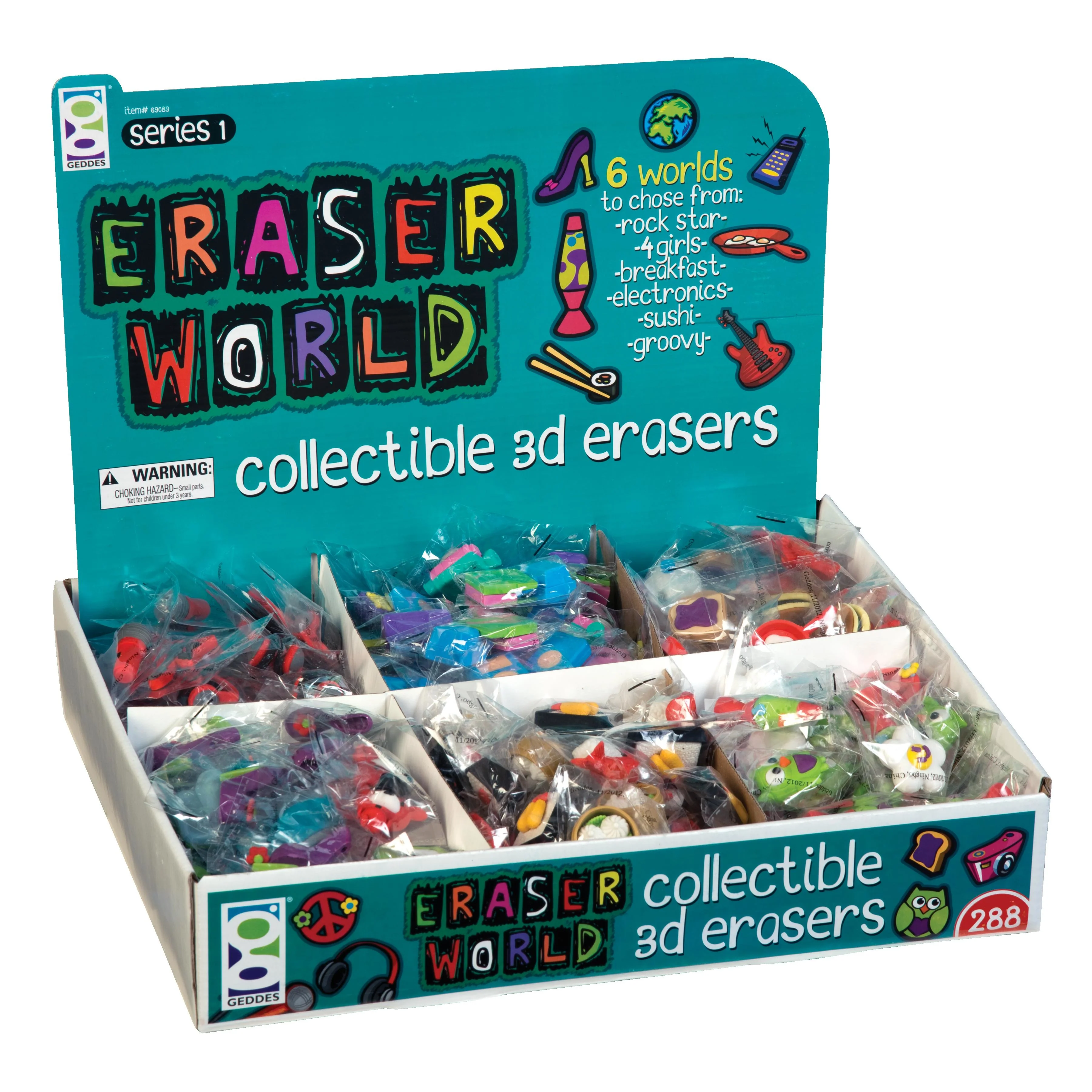 Eraser World 3D Eraser Assortment - 288 per display - Image 3