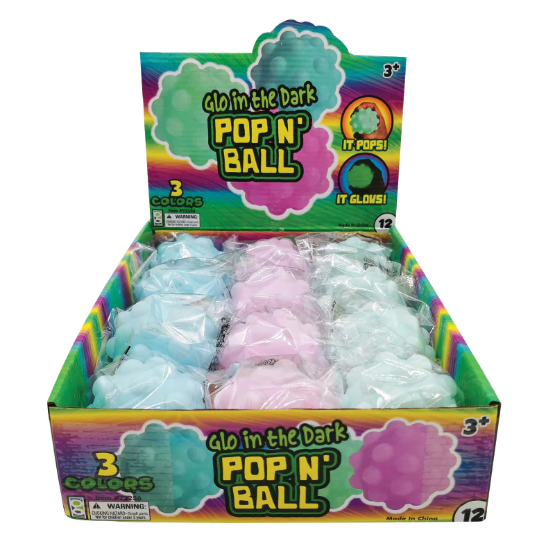 Glow In The Dark Pop N Ball - 12 per display - Image 3