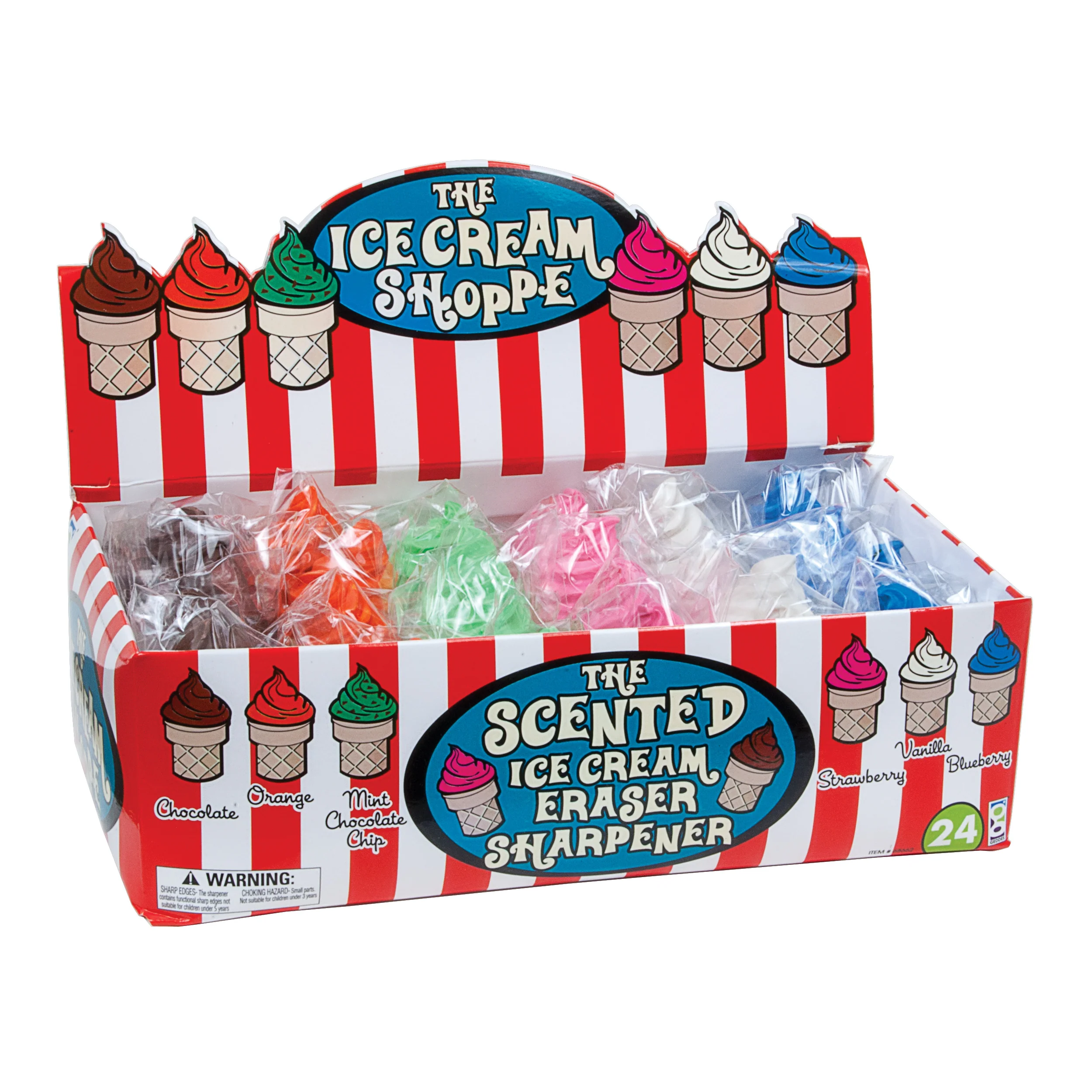 Ice Cream Shoppe Scented Pencil Sharpener and Eraser - 24 per box - Image 4