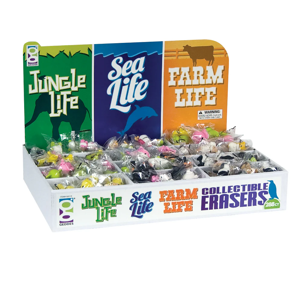 Jungle, Sea, and Farm Life 3D Eraser Assortment - 288 per display - Image 4