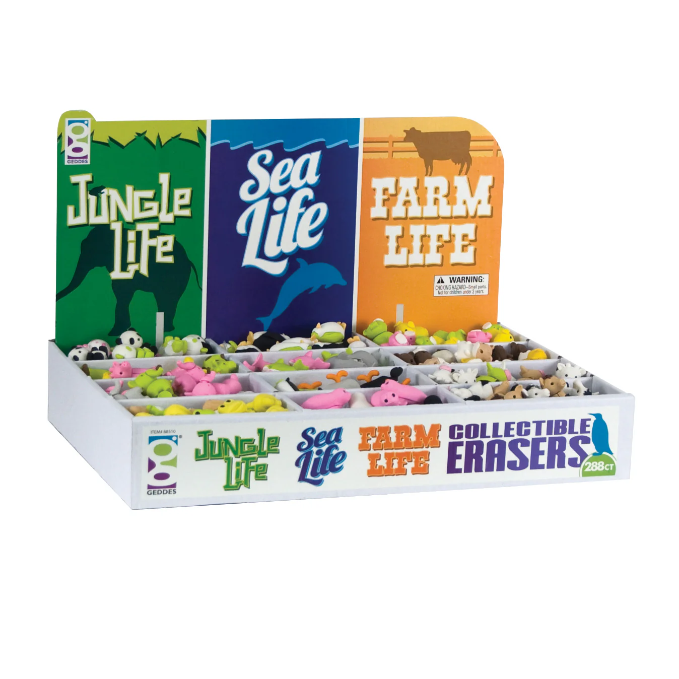 Jungle, Sea, and Farm Life 3D Eraser Assortment - 288 per display - Image 5