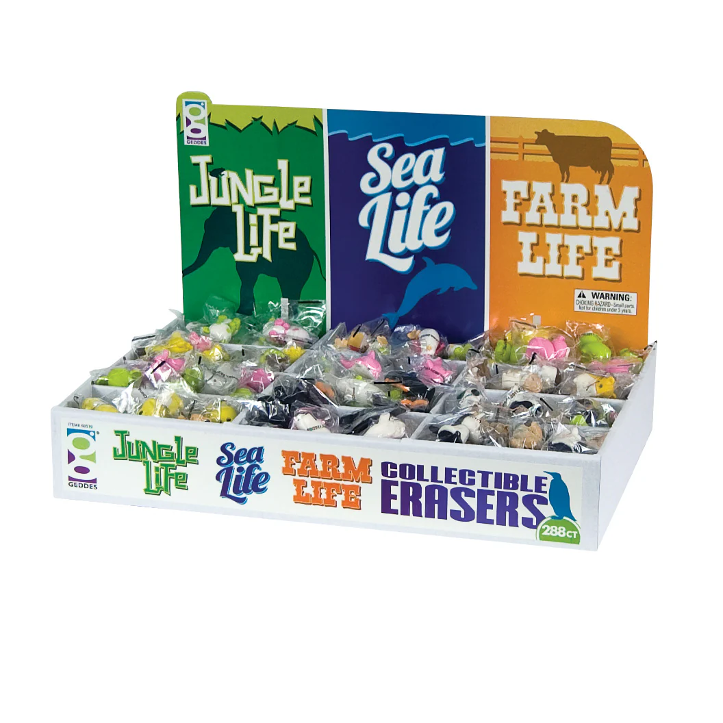 Jungle, Sea, and Farm Life 3D Eraser Assortment - 288 per display - Image 6