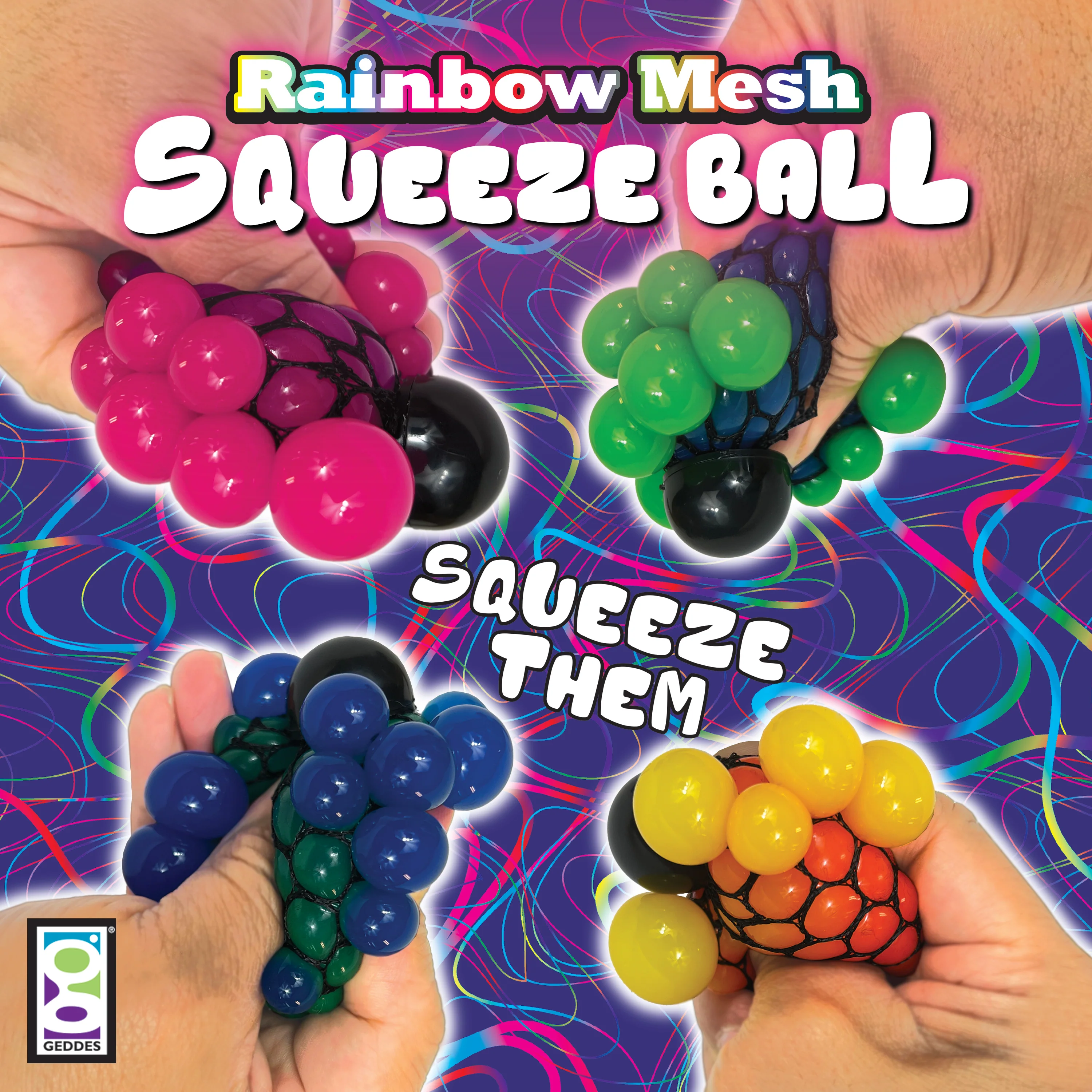 Rainbow Mesh Squeeze Balls - 24 per display - Image 10
