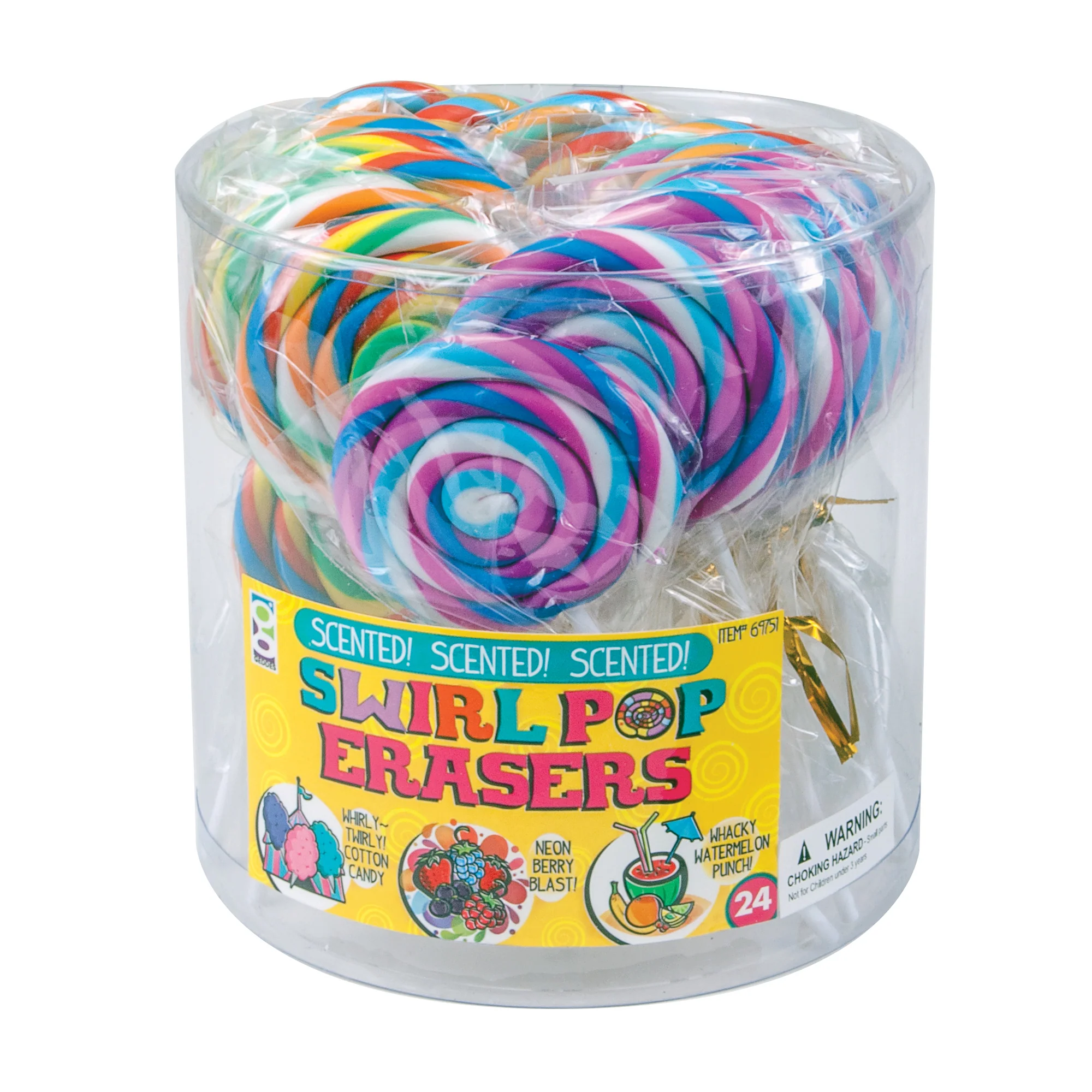 Scented Swirl Pop Erasers - 24 per tub - Image 3