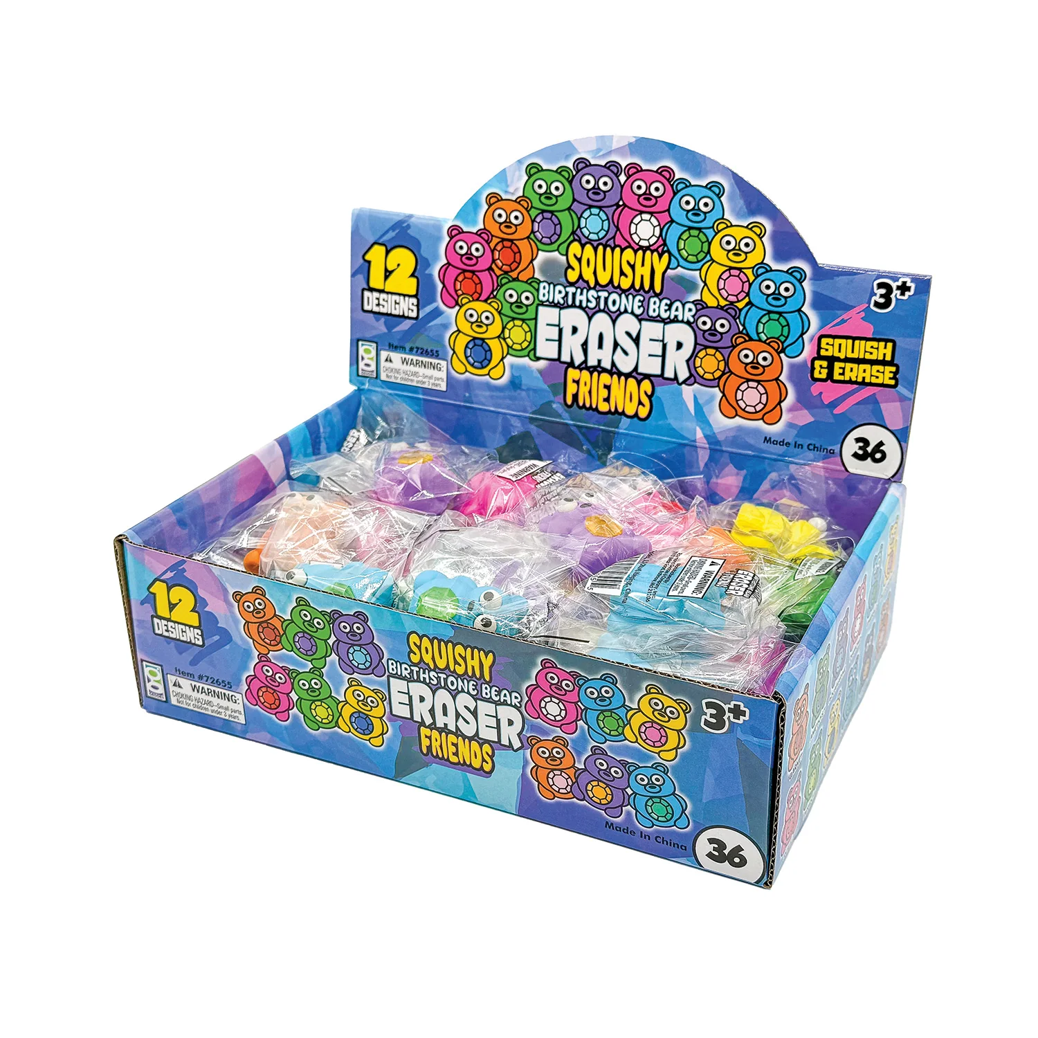 Squishy Birthstone Bear Eraser Friends - 36 per display - Image 10
