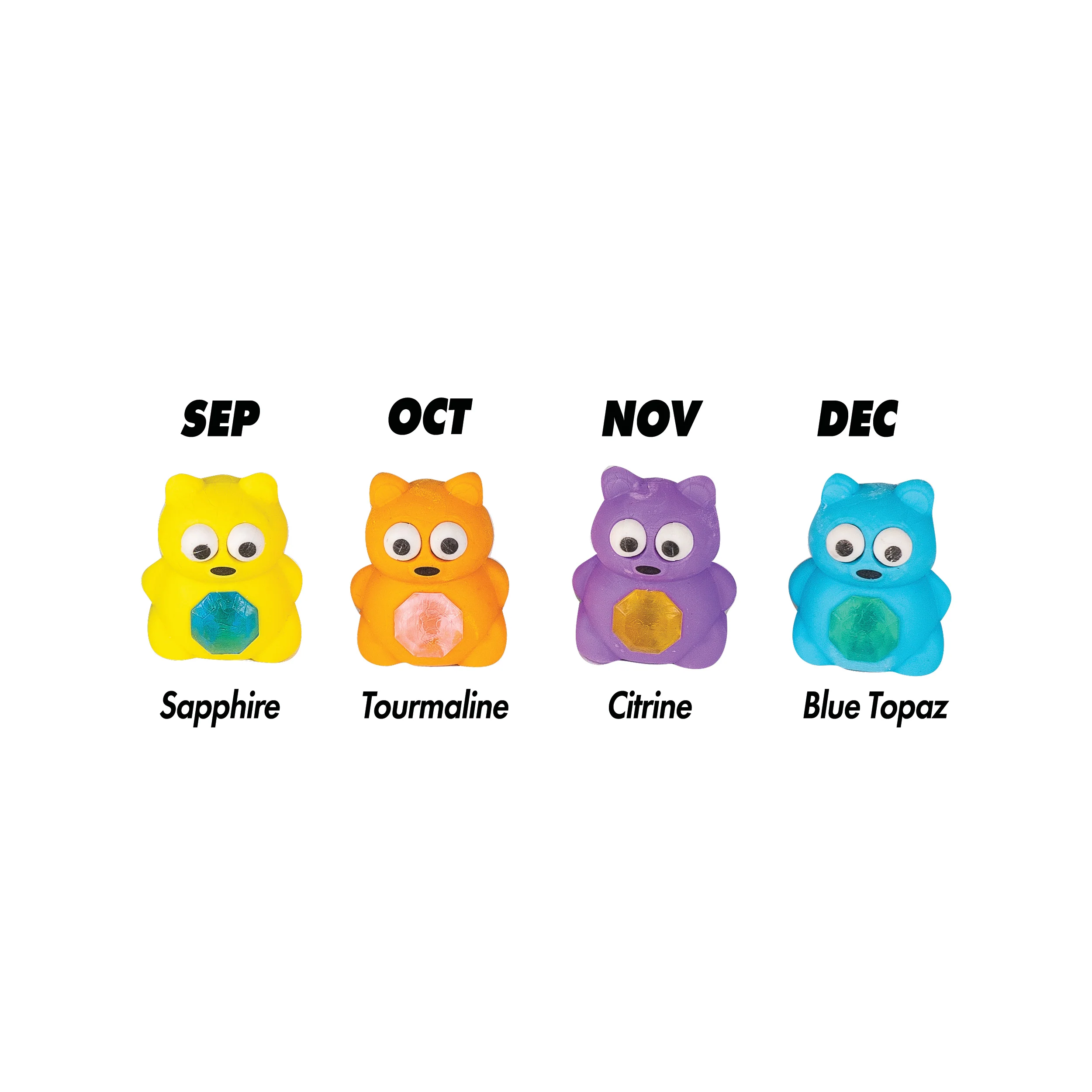 Squishy Birthstone Bear Eraser Friends - 36 per display - Image 6