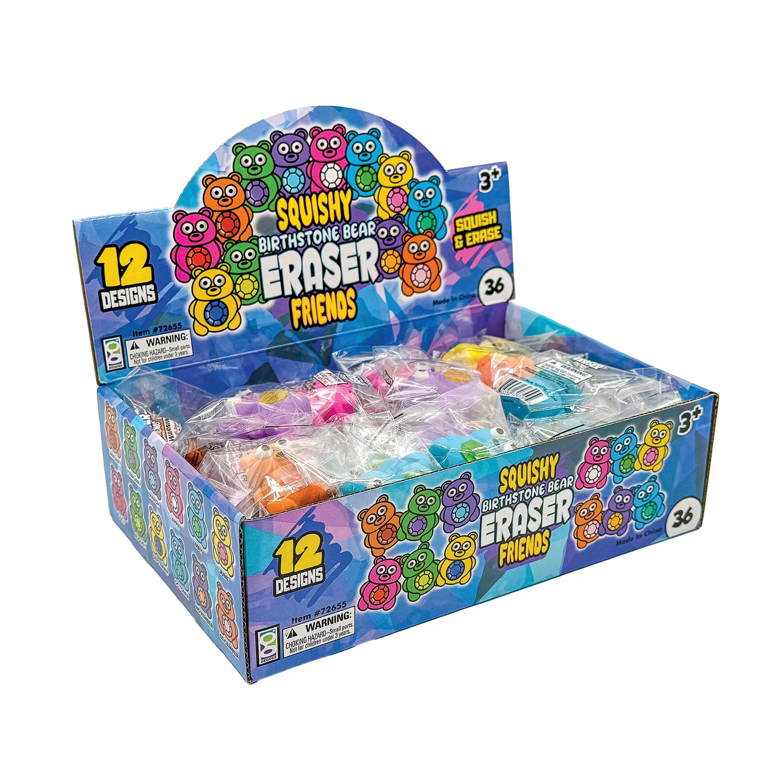 Squishy Birthstone Bear Eraser Friends - 36 per display - Image 9