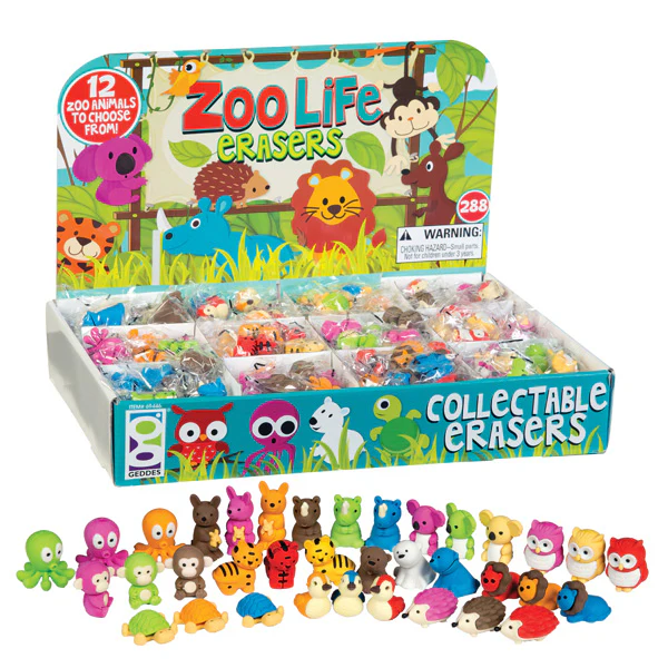 Zoo Life Eraser Display - 288 per display - Image 5